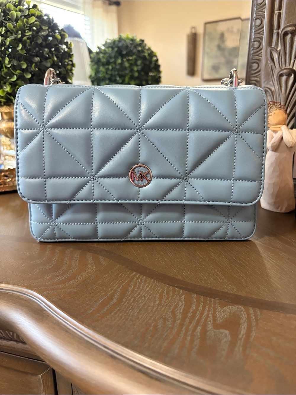 Michael Kors Quilted Light Blue Crossbody Bag